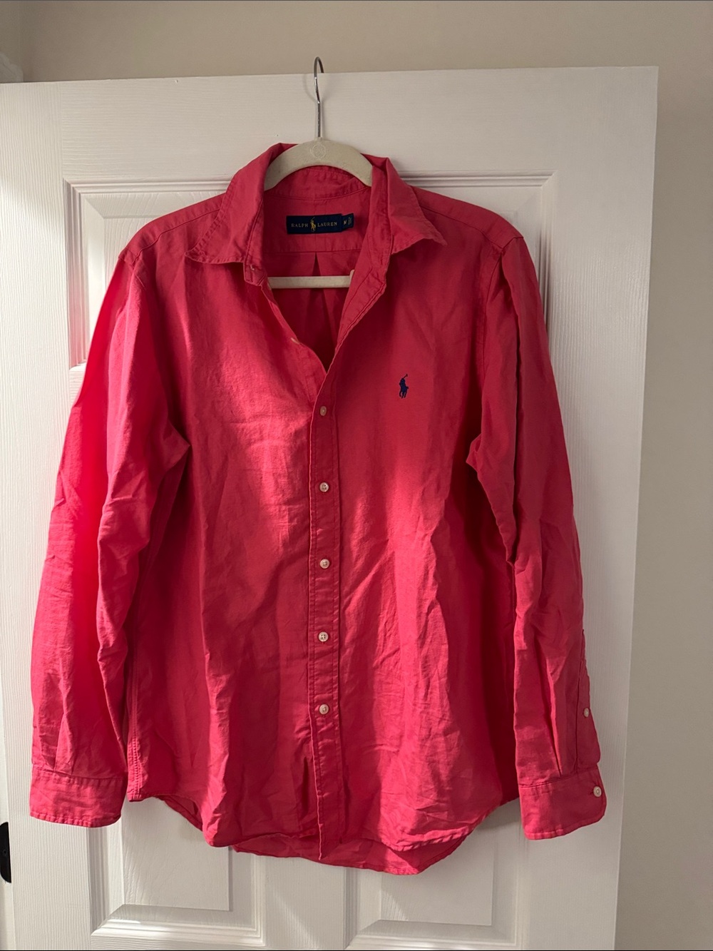 Ralph Lauren Men’s Button-Down Shirt in Bright Coral